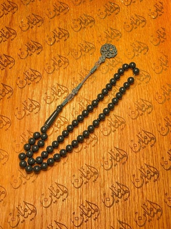 سبحة بكلايت طرابزونه نحاس مطلي فضه 10 ملي