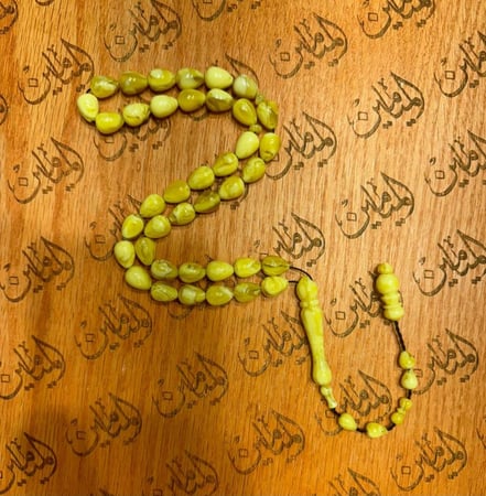 سبحة بكلايت قص دمعة خام امريكي خراطة نظيف رنه وصوت وكثافه 12في10ملي عدد الخرز 39