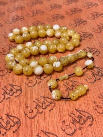 سبحة بكلايت خام امريكي خراطة نظيف رنه وصوت وكثافه 14 ملي عدد الخرز 43