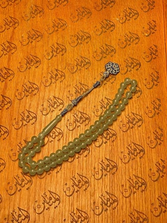 سبحة بكلايت طرابزونه نحاس مطلي فضه 10 ملي