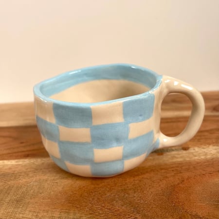 كوب Bonjour مربعات زرقاء