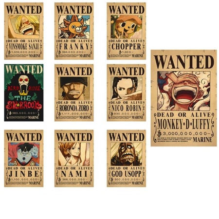 مكافأة المطلوبين انمي ون بيس بوسترات قائمة المطلوبين