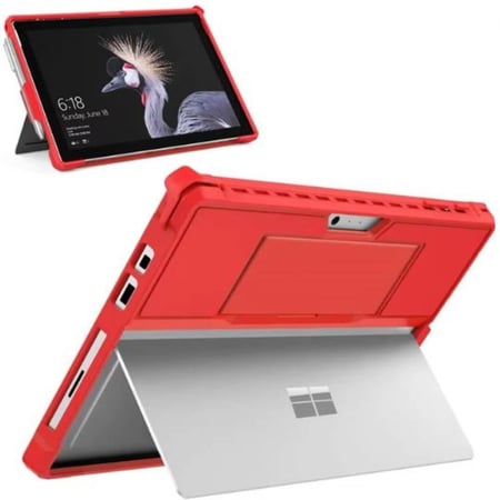 غلاف حماية مايكروسوفت سيرفس لجهاز Microsoft Surface Pro 7 Plus/Pro 7/Pro 6/Pro 5/Pro 2017/Pro 4/Pro LTE مع حامل قلم، حزام يد ودعم لوحة مفاتيح