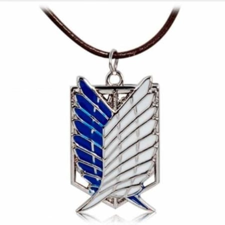 قلادة انمي هجوم على العمالقة شعار فيلق الإستطلاع - أزرق