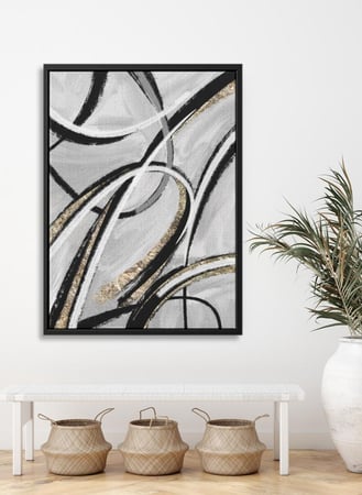 لوحة كانفاس على إطار خشبي بتصميم فن تجريدي