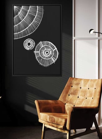 لوحة كانفاس على إطار خشبي بتصميم دوائر