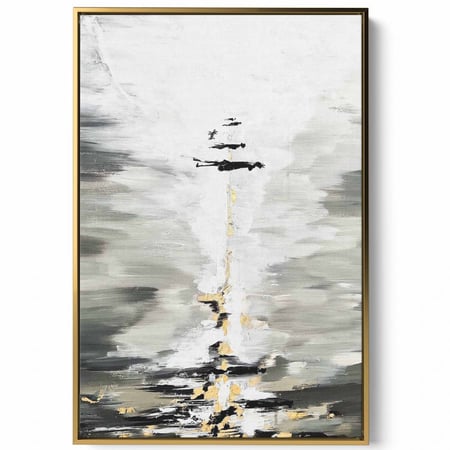 لوحة كانفاس على إطار خشبي، تصميم فن تجريدى مشى على الجليد، للمنزل، غرفة المعيشة، المكتب، الديكور