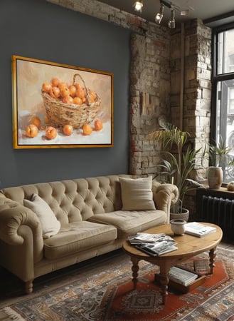 لوحة كانفاس لسلة من الفاكهة