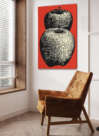 لوحة كانفاس بتصميم للتفاح