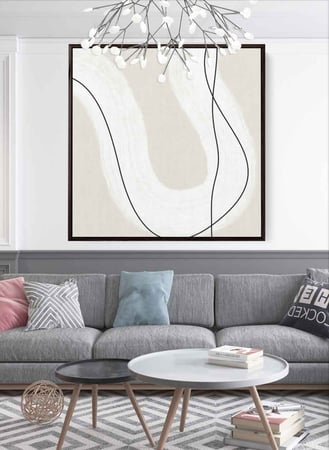 لوحة كانفاس على إطار خشبي بتصميم فن تجريدي