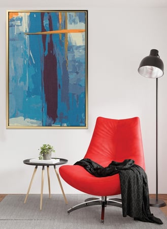 لوحة كانفاس على إطار خشبي بتصميم فن تجريدي