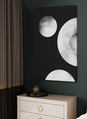 لوحة كانفاس على إطار خشبي بتصميم قمر ثلاثى