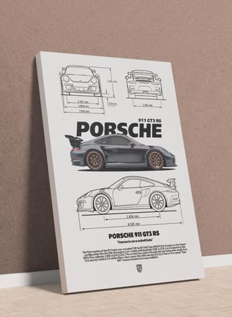 لوحة كانفاس على إطار خشبي بتصميم سيارة رياضية بورش