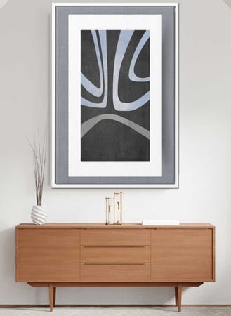 لوحة كانفاس على إطار خشبي بتصميم فن تجريدي