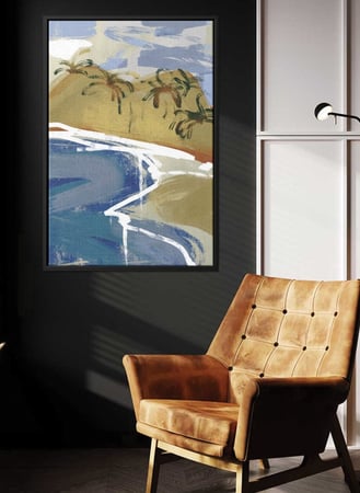 لوحة كانفاس على إطار خشبي بتصميم مشهد طبيعى لجزيرة