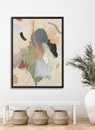 لوحة كانفاس على إطار خشبي بتصميم فن تجريدي