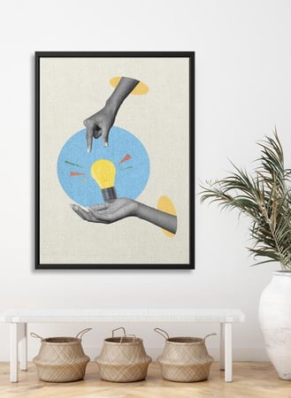 لوحة كانفاس على إطار خشبي بتصميم فكرة مميزة