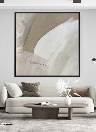 لوحة الفن التجريدي الحديث بالوان هادئة وجذاب لديكور منزل ومكتب فخم