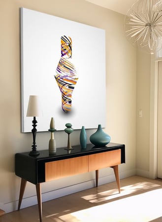 لوحة كانفاس على إطار خشبي بالفن التصوري لتصميم فن تجريدى