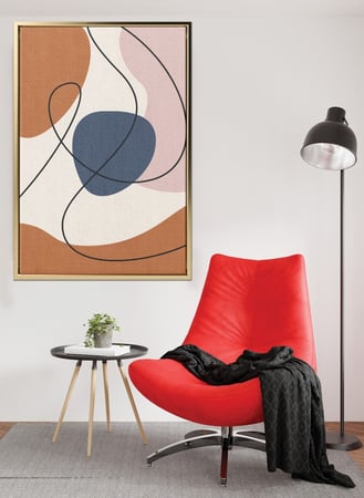 لوحة كانفاس على إطار خشبي بتصميم فن تجريدي