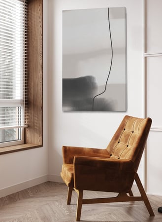 لوحة كانفاس على إطار خشبي بتصميم فن تجريدي