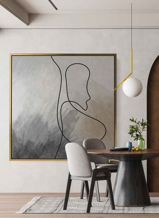 لوحة كانفاس على إطار خشبي بتصميم فن بوهيمي