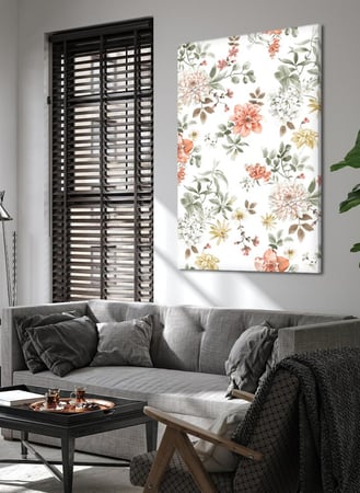 لوحة كانفاس على إطار خشبي بتصميم زهور