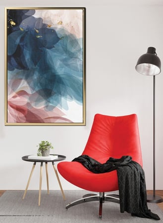 لوحة كانفاس على إطار خشبي بتصميم فن تجريدي نمط من الزهور