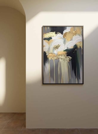 لوحة كانفاس على إطار خشبي، تصميم فن تجريدى ، للمنزل، غرفة المعيشة، المكتب، الديكور