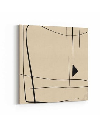 لوحة كانفاس على إطار خشبي بتصميم فن تجريدي سكندنافى
