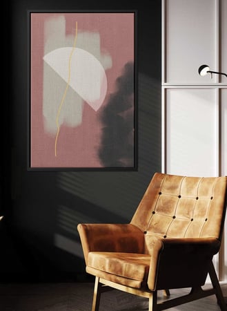 لوحة كانفاس على إطار خشبي بتصميم فن بوهيمي نصف قمر