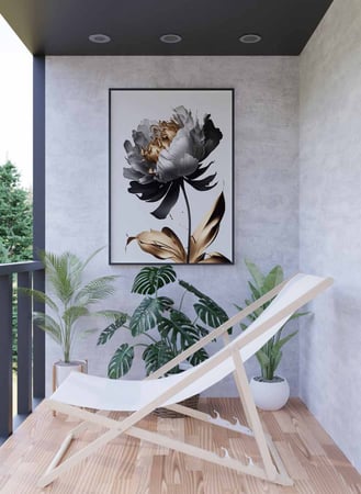 لوحة كانفاس على إطار خشبي، تصميم نمط زهرة مميزة ، للمنزل، غرفة المعيشة، المكتب، الديكور