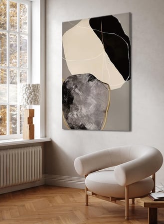 لوحة كانفاس على إطار خشبي بتصميم نمط فنى للصخور