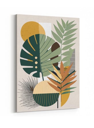 لوحة كانفاس على إطار خشبي بتصميم نباتات