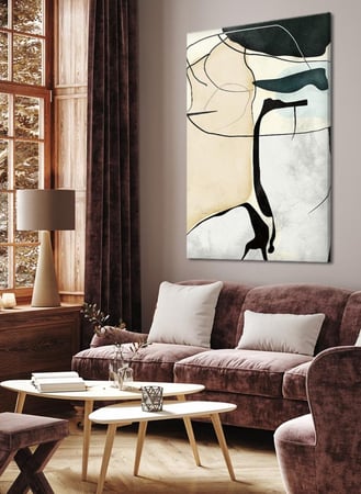 لوحة كانفاس على إطار خشبي بتصميم فن تجريدي