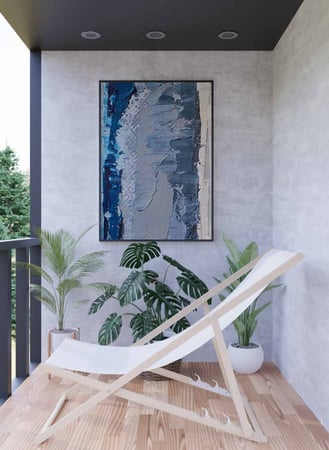 لوحة كانفاس على إطار خشبي، تصميم درجات من الرمادى، للمنزل، غرفة المعيشة، المكتب، الديكور