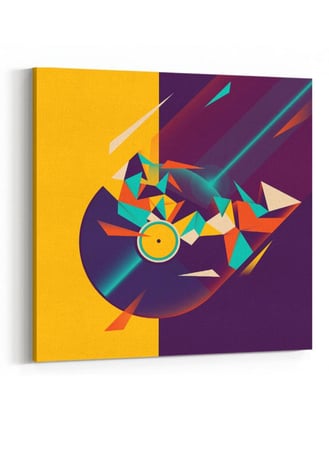 لوحة كانفاس على إطار خشبي بالفن التصوري لتصميم هيا لنحتفل