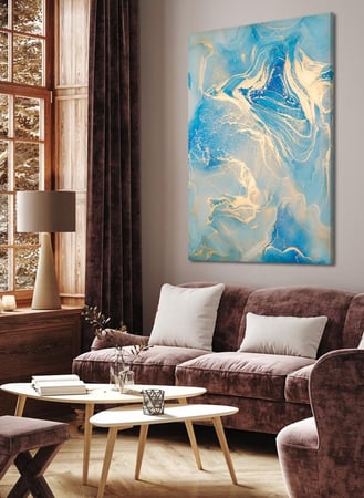 لوحة كانفاس على إطار خشبي بتصميم فن تجريدي