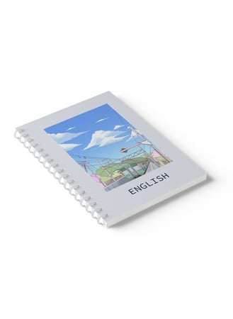 دفتر إنجليزي سلك للمدرسة ٦٠ ورقة بغلاف من الورق المقوى للغة الإنجليزية بتصميم قطار
