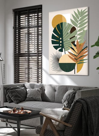 لوحة كانفاس على إطار خشبي بتصميم نباتات