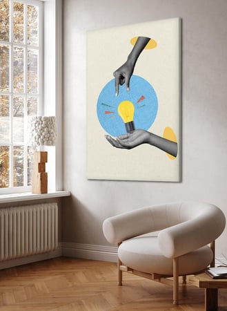 لوحة كانفاس على إطار خشبي بتصميم فكرة مميزة