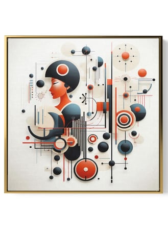 لوحة كانفاس على إطار خشبي بالفن التصوري لتصميم نمط فنى لسيدة