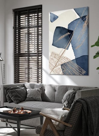 لوحة كانفاس على إطار خشبي بتصميم مكعبات