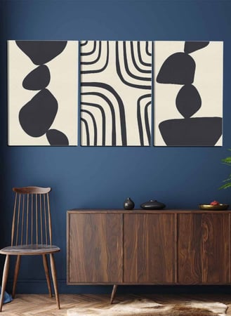 اشتر طقم لوحات ديكور من 3 لوحات بتتصميم أشكال منوعة بلونين فخمين