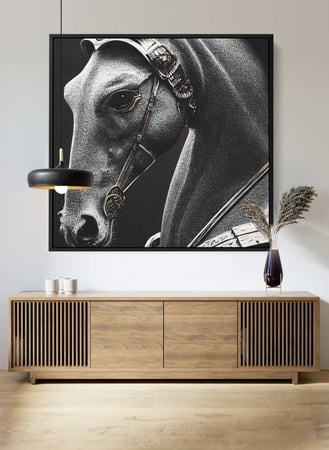 لوحة كانفاس على إطار خشبي بتصميم حصان ملكي