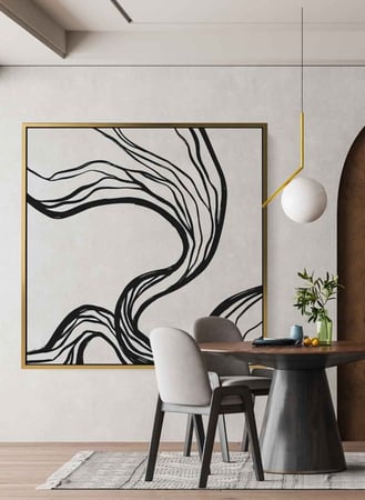 لوحة كانفاس على إطار خشبي بتصميم فن تجريدي