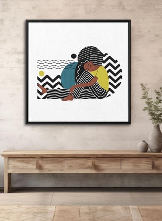 لوحة كانفاس على إطار خشبي بالفن التصوري لتصميم عالم فتاة