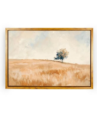 لوحة كانفاس  لتصميم منظر كلاسيكي لحقل هادئ
