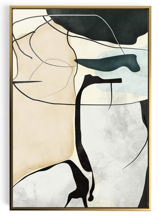 لوحة كانفاس على إطار خشبي بتصميم فن تجريدي