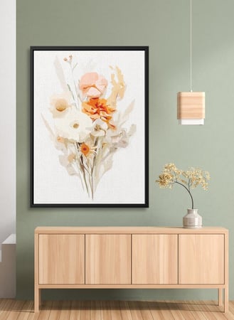 لوحة كانفاس على إطار خشبي بتصميم زهور برية